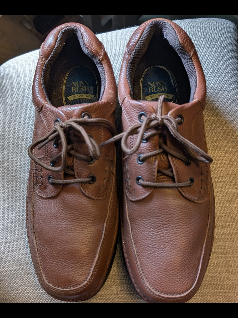 Nunn Bush Chestnut Brown Leather Lace-Up Oxfords